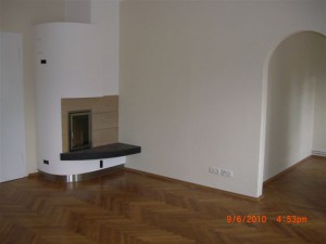 Ofen Sicht aus Wohnzimmer